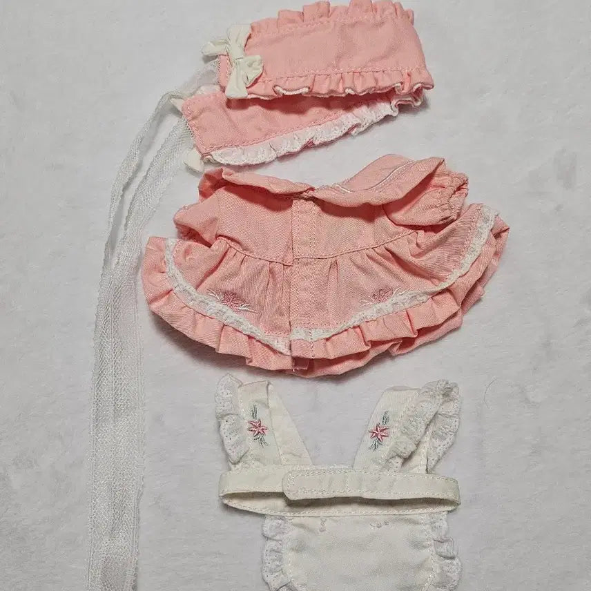 [BUNJANG] 20cm Doll Clothes Pink Dress Set / 20cm 솜인형옷 핑크드레스 세트