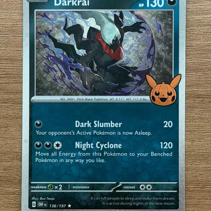 [BUNJANG] Pokemon 2024 Halloween Darkrai Trading Card / !최저가!마지막 가격내림 포켓몬 카드 2024 할로윈 다크라이 소장용