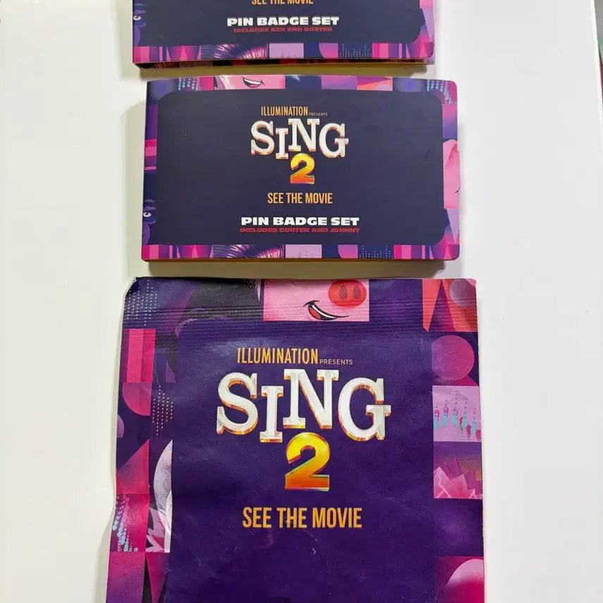 [BUNJANG] Sing 2 Character Pin Badge Set and Keyring Bundle / 영화 씽2 킨뱃지 세트와 키링
