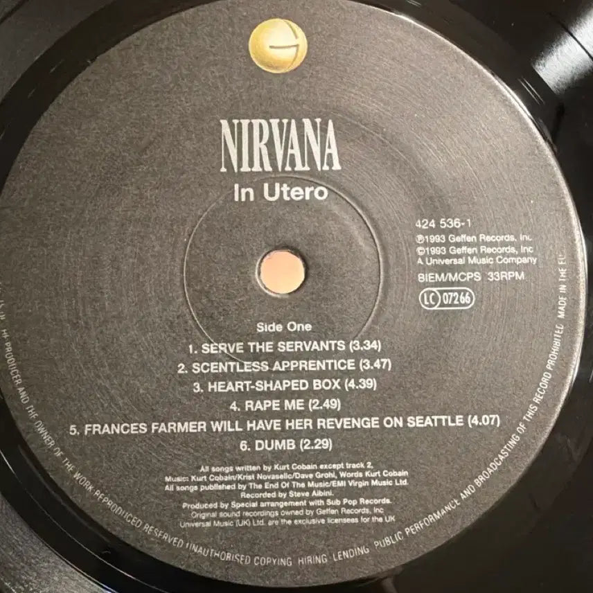 [BUNJANG] Nirvana In Utero 2003 UK Pressing LP / 너바나 - In Utero (2003년 영국반)