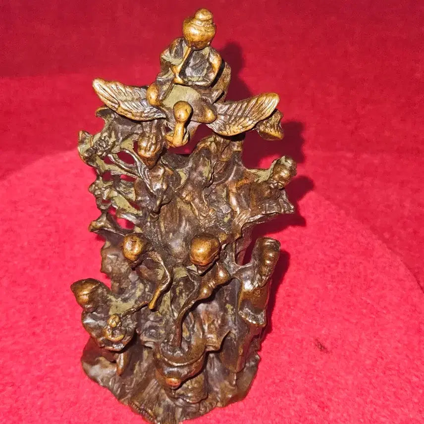 [BUNJANG] Antique Solid Bronze Three-Dimensional Carving Statue of the Eight Immortals (Palboksin) / [명품 골동품] 통동 입체 조각 팔선도(팔복신) 조각상 (상태 최상 /