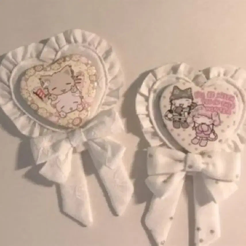 [BUNJANG] Melon Bread Strawberry Handmade Heart Rosette Witch Form Keychain / 메론빵맛딸기님 핸드메이드 하트 로제트 윗치폼 양도