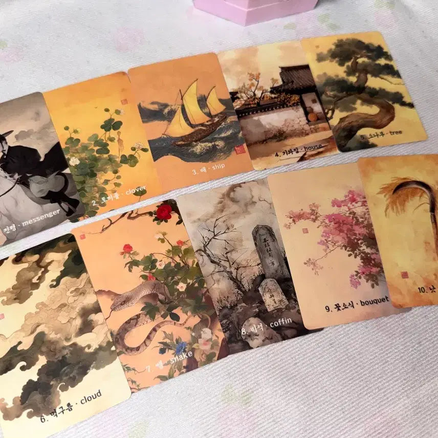 [BUNJANG] Joseon Dynasty Folk Painting Lenormand Cards / 화첩 | 한국 조선 민화 레노먼드 카드