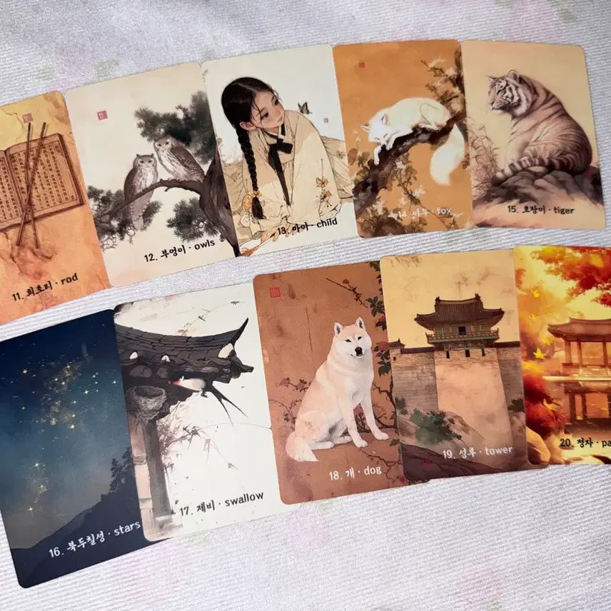 [BUNJANG] Joseon Dynasty Folk Painting Lenormand Cards / 화첩 | 한국 조선 민화 레노먼드 카드