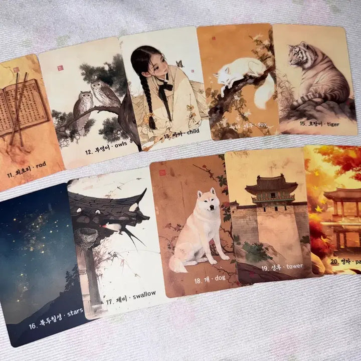 [BUNJANG] Joseon Dynasty Folk Painting Lenormand Cards / 화첩 | 전통 조선 민화 레노먼드 카드