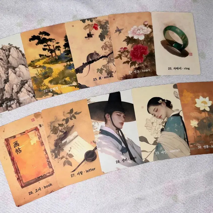 [BUNJANG] Joseon Dynasty Folk Painting Lenormand Cards / 화첩 | 한국 조선 민화 레노먼드 카드