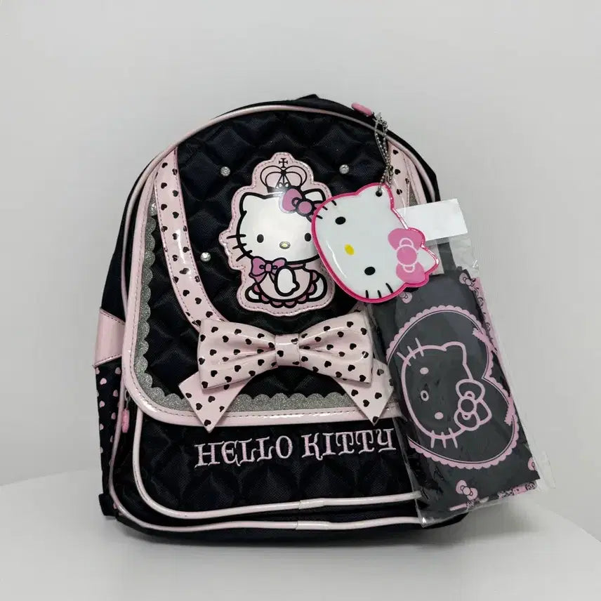 [BUNJANG] Sanrio Hello Kitty Authentic Rare Discontinued Backpack Full Set with Pouch &amp; Mirror New with Tags / 헬로키티 정품 희귀 신학기 가방 풀세트 백팩 새상품