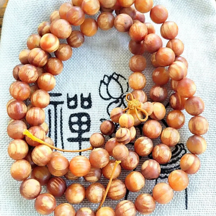 [BUNJANG] Baekdusan Hwangbitgal Jamanju Songmyeongja 108 Beads Prayer Beads (10mm) / 백두산 자황금 빛갈 참송 전만유 송명자 108주10mm