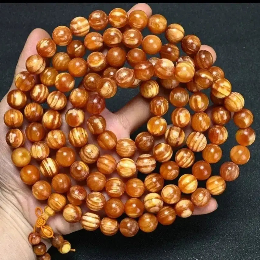 [BUNJANG] Baekdusan Hwangbitgal Jamanju Songmyeongja 108 Beads Prayer Beads (10mm) / 백두산 자황금 빛갈 참송 전만유 송명자 108주10mm