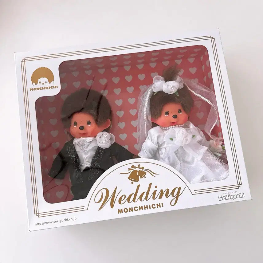 [BUNJANG] Monchhichi Wedding 30th Anniversary Limited Edition Doll Set / 웨딩몬치치 30주년 무배