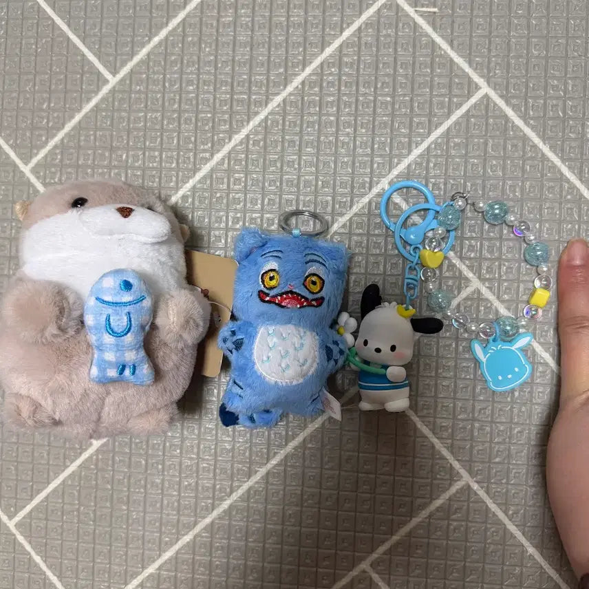 [BUNJANG] Cute Animal Charm Keychain Set / 인형키링3종일괄