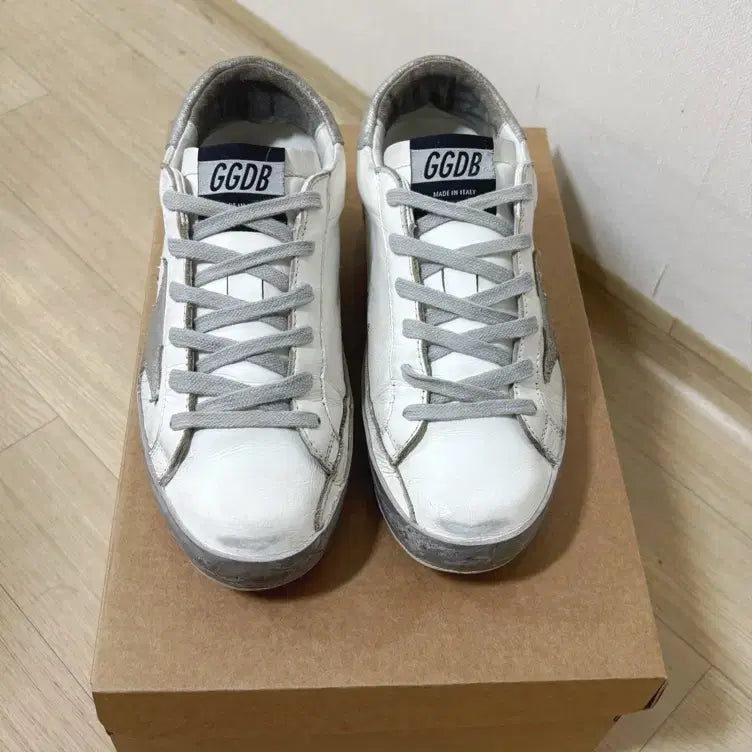 [BUNJANG] Golden Goose Sparkle Silver Tab White Sneakers / [36] 골든구스 스파클 실버 탭 화이트 스니커즈
