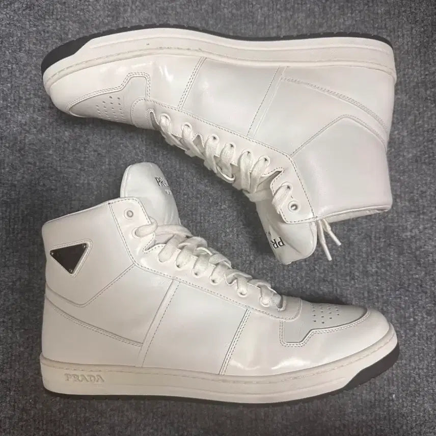 [BUNJANG] Prada High-Top Sneakers White / 프라다 하이탑 올화이트