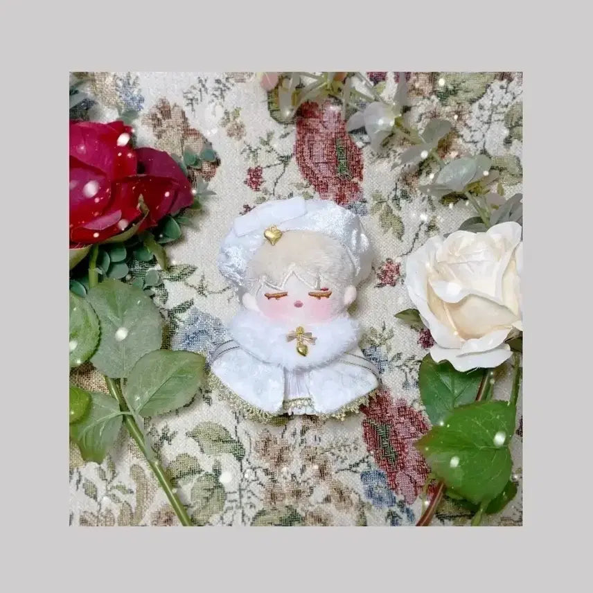 [BUNJANG] 10cm Doll Clothes Heart White Cape / 10깅망토 하트화이트 10cm 인형옷 10깅옷