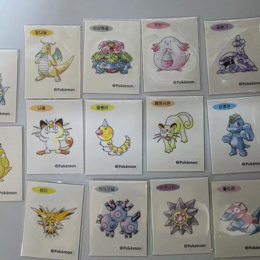 [BUNJANG] Pokemon 30th Anniversary Stick Set - 14 Artwork Types Bundle / 포켓몬 30주년 띠부씰 아트워크 14종 일괄