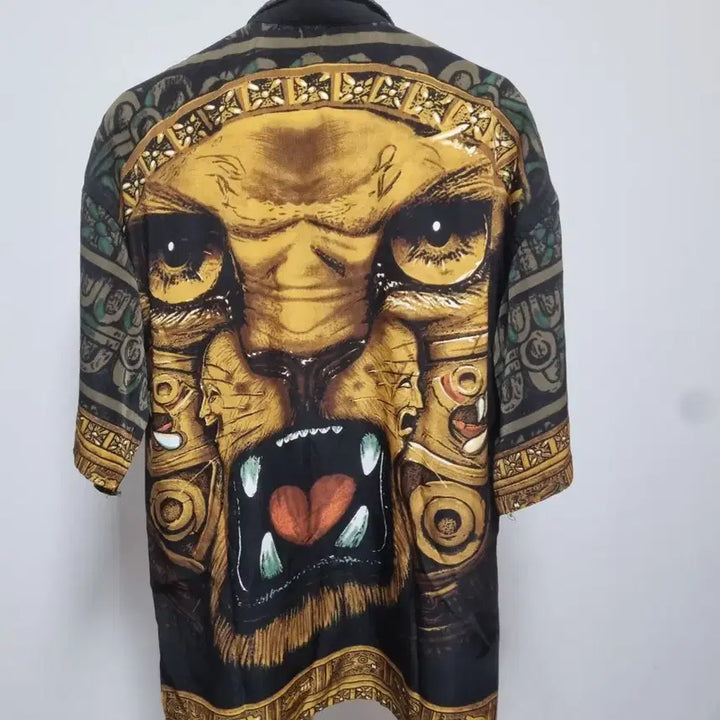 [BUNJANG] Pay Yang Two-Tone Leopard Face Pattern Shirt / pay yang )투톤 표범얼굴 패턴 셔츠