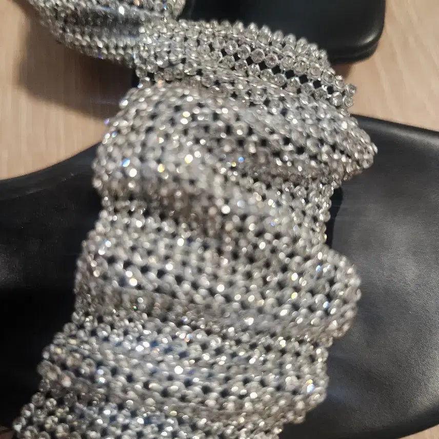 [BUNJANG] Sparkling Cubic Black Sandals / 여름신발(새상품)