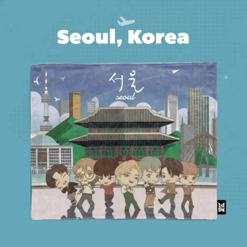 [BUNJANG] BTS TinyTan Fleece Blanket / BTS TinyTan 서울 극세사 무릎담요 90 x 70 cm