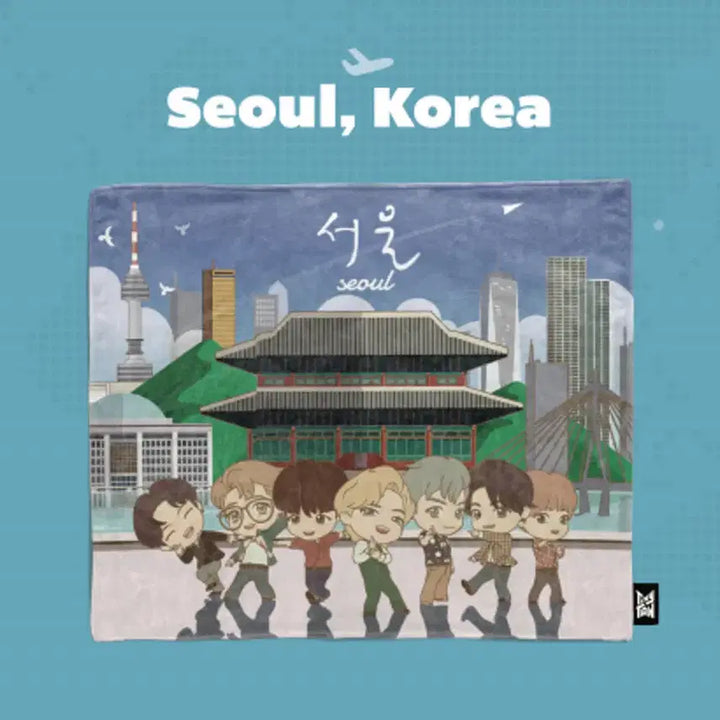 [BUNJANG] BTS TinyTan Fleece Blanket / BTS TinyTan 서울 극세사 무릎담요 90 x 70 cm