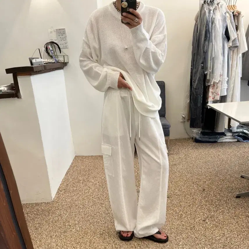 [SOLD OUT] 루즈핏 썸머니트 화이트
