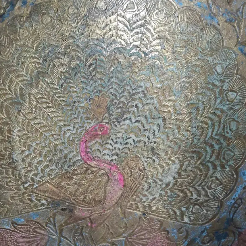 [BUNJANG] Vintage Peacock Brass Bowl / 빈티지 공작 문양 놋그릇