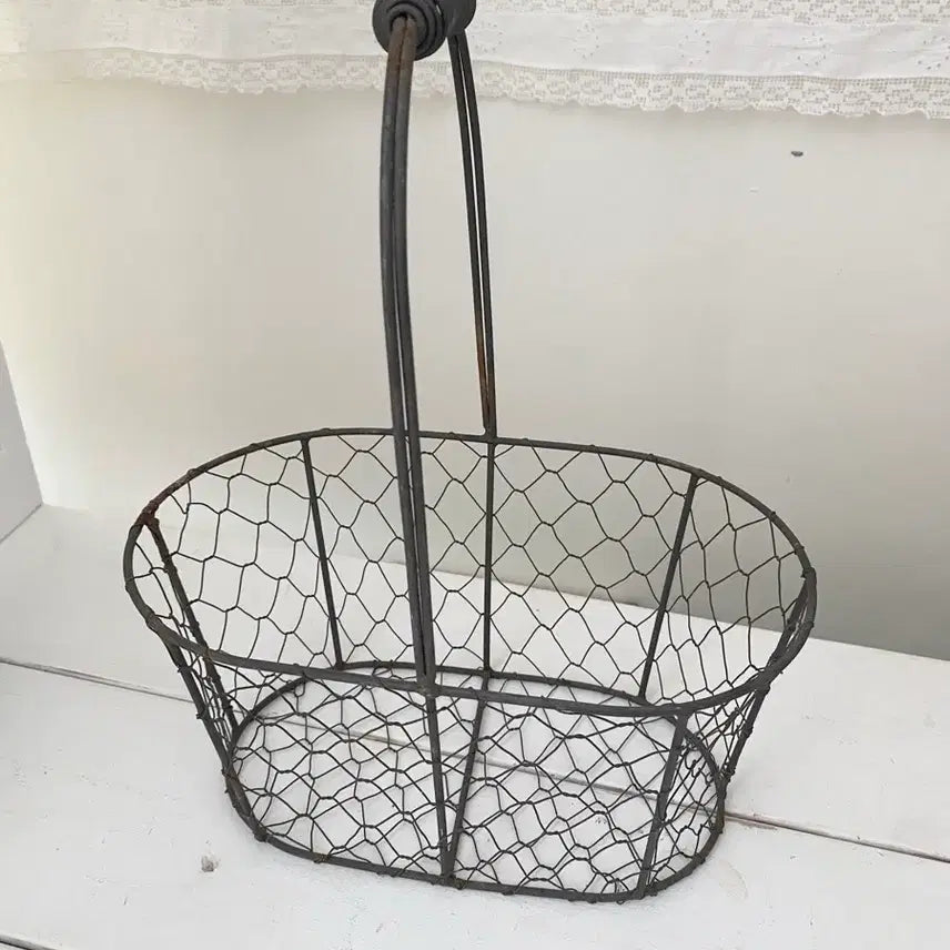 [BUNJANG] French Vintage Iron Wire Basket / 프랑스 빈티지 철제 와이어 바구니
