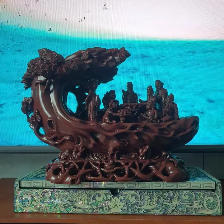 [BUNJANG] Korean Antique Artwork - Gods Playing Go (Jade Stone Material) / 신선들의 바둑 . ( 옥돌과 같은 )