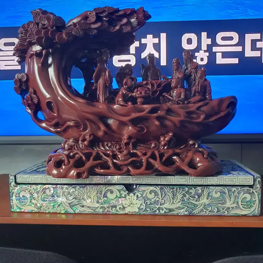 [BUNJANG] Korean Antique Artwork - Gods Playing Go (Jade Stone Material) / 신선들의 바둑 . ( 옥돌과 같은 )