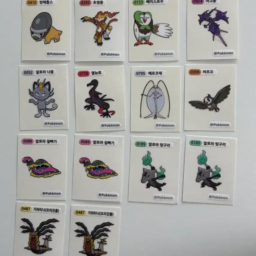 [BUNJANG] Pokemon Stickers Bundle Set (14 pieces) / 포켓몬 띠부씰 14개 일괄