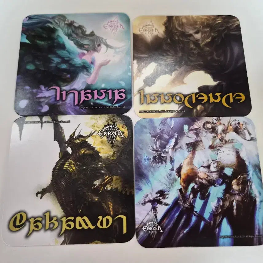 [BUNJANG] Final Fantasy XIV Eorzea Cafe Coaster Set (4 Types) / 파이널판타지14 에오르제아 카페 코스터 4종 세트