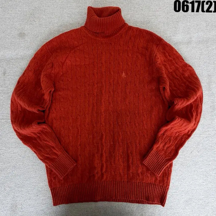 [BUNJANG] Beanpole Cable Knit Turtleneck Orange Size 100 / 빈폴 케이블 니트 터틀넥 100 0617