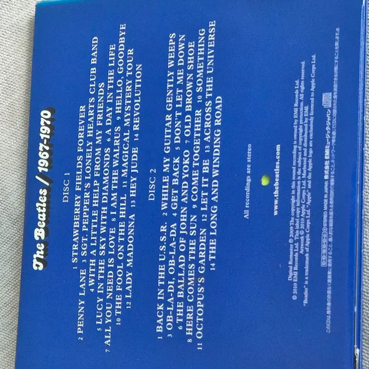 [BUNJANG] The Beatles 1967-1970 CD Set (2 Discs) / 비틀즈 1967-1970 CD 2장 카다로그.설명서