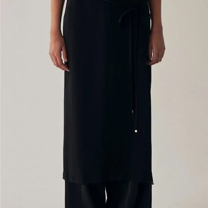 [BUNJANG] Trimingbird See-through Strap Wrap Pants Black / 트리밍버드 시스루 스트랩 랩 팬츠 블랙
