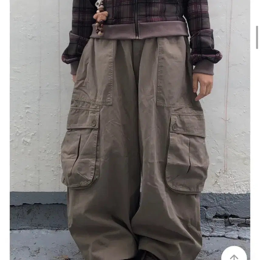 [BUNJANG] Big Cargo Wide Pants - Beige / 빅 카고 와이드팬츠 회베이지컬러