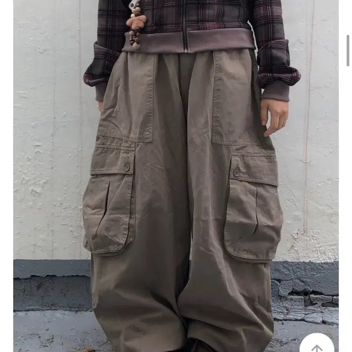 [BUNJANG] Big Cargo Wide Pants - Beige / 빅 카고 와이드팬츠 회베이지컬러