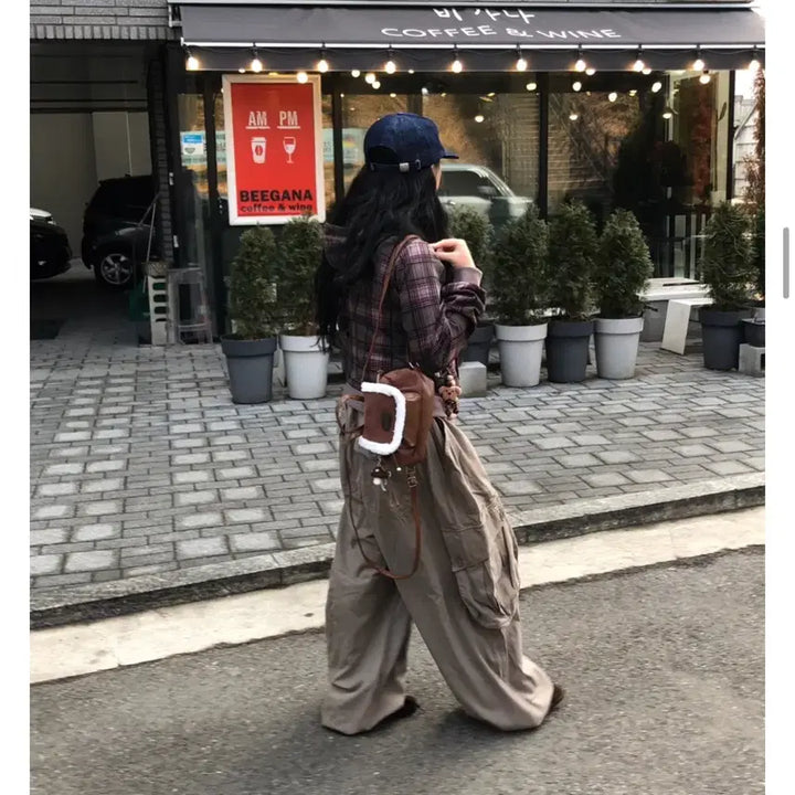 [BUNJANG] Big Cargo Wide Pants - Beige / 빅 카고 와이드팬츠 회베이지컬러