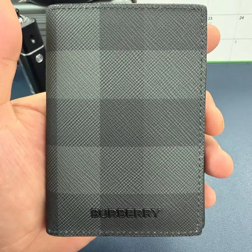 [BUNJANG] Burberry Logo Check Card Case Charcoal / 버버리 로고 체크 카드 케이스 차콜 팝니다