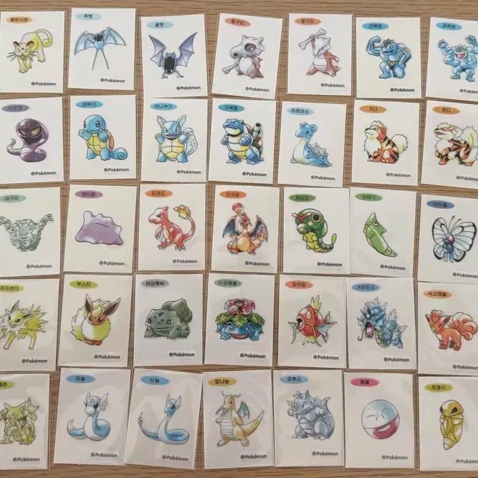 [BUNJANG] Pokemon 30th Anniversary Artwork Ttibusil Bundle Set / 중복x 56장 일괄 포켓몬 30주년 아트워크 띠부씰