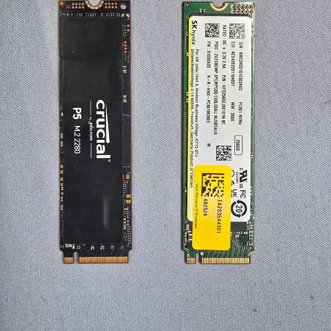 [BUNJANG] Micron P5 1TB NVMe SSD / 마이크론 P5 1TB, 하이닉스 PC801 256GB