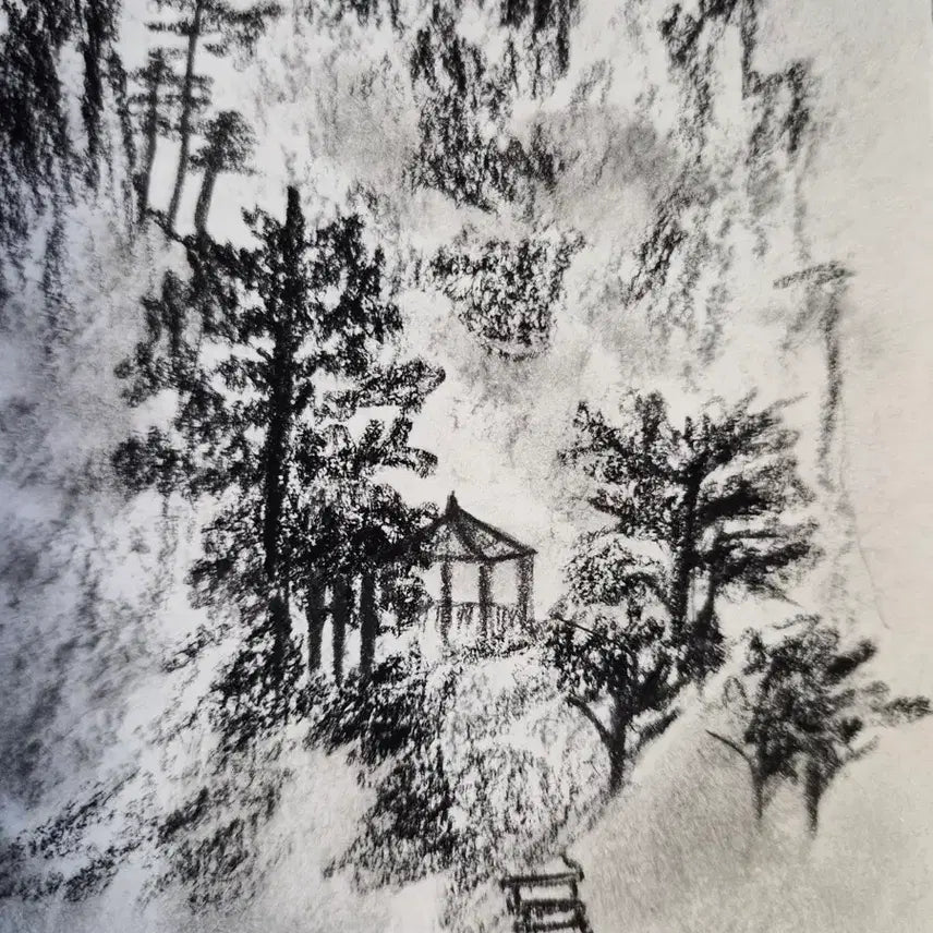 [BUNJANG] Wu Guan Zhong Charcoal Landscape Painting Old Chinese Painting / 우관중 필 목탄 산수화 육필 고서화 그림 골동품(1) 고미술품 수집품