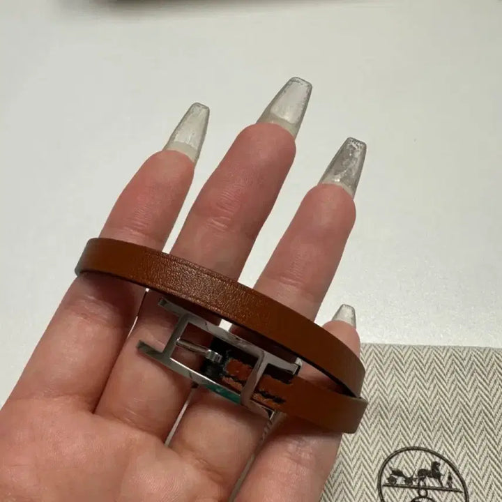 [BUNJANG] Hermès Bihappy Double Tour Bracelet Silver Buckle Leather / 에르메스 비하피 더블 투어 팔찌(마지막 할인 )