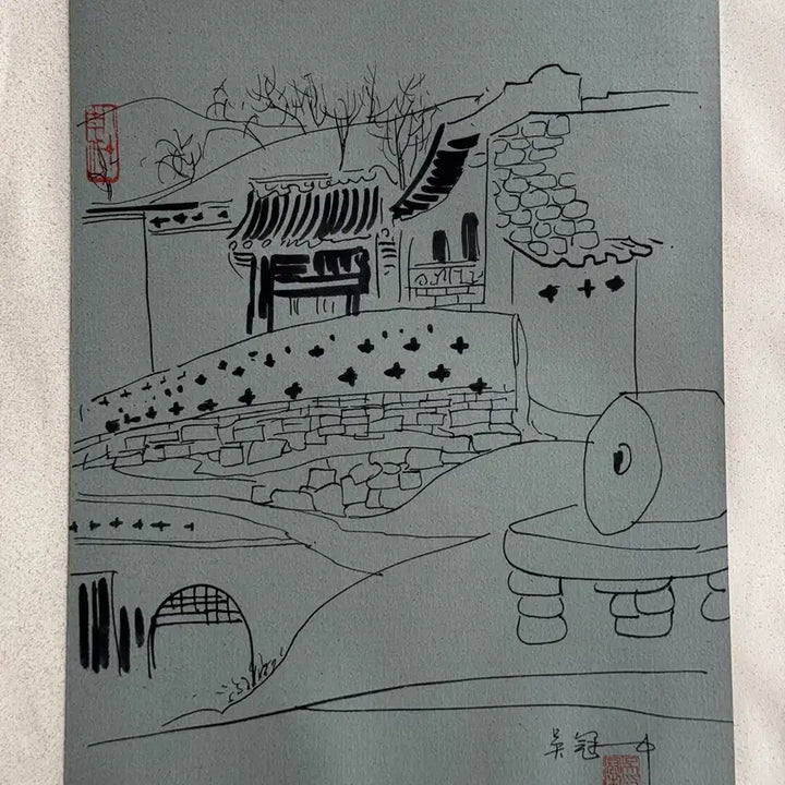 [BUNJANG] Wu Guanzhong Style Ink Landscape Painting / 우관중 필 육필 풍경화 육필 그림 (8) 골동품 수집품 미술품