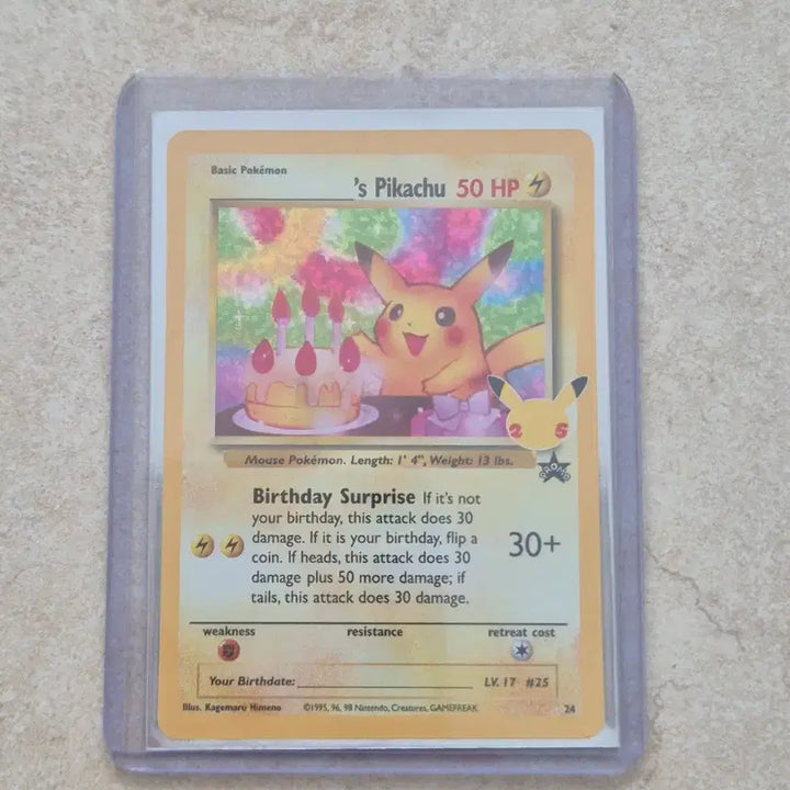 [BUNJANG] Pokemon 25th Anniversary Pikachu Birthday Card (North American Edition) / [북미판] 포켓몬 생일 피카츄 25주년 기념 카드