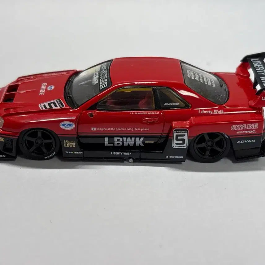 [BUNJANG] 1:64 Mini GT Nissan ER34 Skyline R34 GTR LBWK Red / 1:64 미니지티 닛산 스카이라인 R34 GTR LBWK 레드