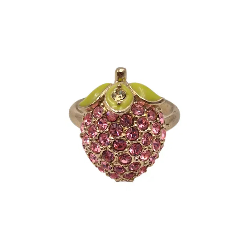 [BUNJANG] Anna Sui Strawberry Pavé Cubic Bracelet &amp; Ring Set / 05s 안나수이 딸기 파베 큐빅 팔찌 반지 세트