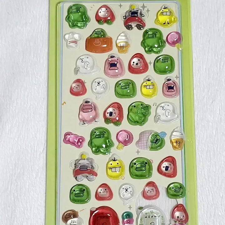 [BUNJANG] Tamagotchi Bonbon Drop 3D Holographic Stickers / 다마고치 봉봉드롭 3D입체스티커 주댕치 구치파치 메메치