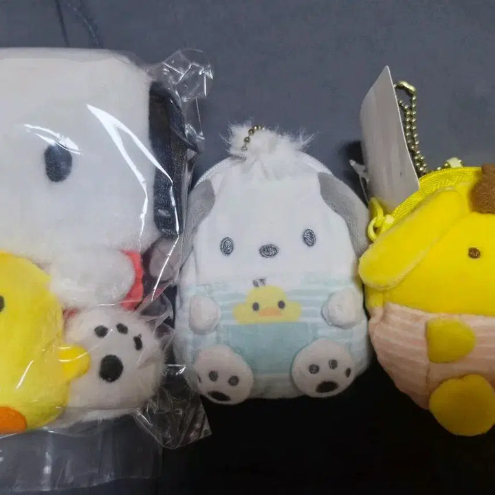 [BUNJANG] Sanrio Pochacco &amp; Pompompurin Plush Set / 산리오 포차코 폼폼푸린 인형 3개 세트
