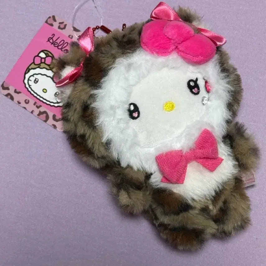[BUNJANG] Leopard Print Kitty Mascot Pouch Keyring / 호피 키티 마스코트 파우치 키링