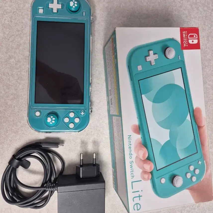 [BUNJANG] Nintendo Switch Lite Turquoise + Charger Full Box / 닌텐도 스위치 라이트 터콰이즈 + 충전기 풀박스