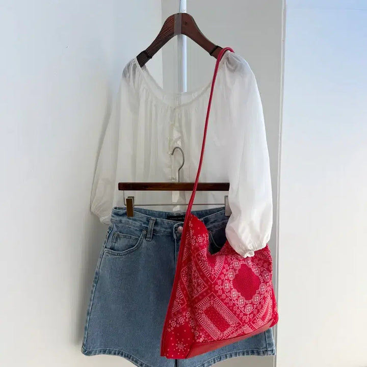 [SOLD OUT] 교신안함)레드 반다나 에코백